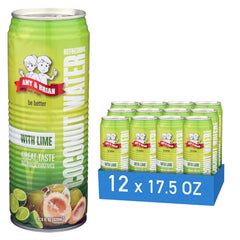 Amy & Brian front packaging showing lime and coconut for natural refreshment