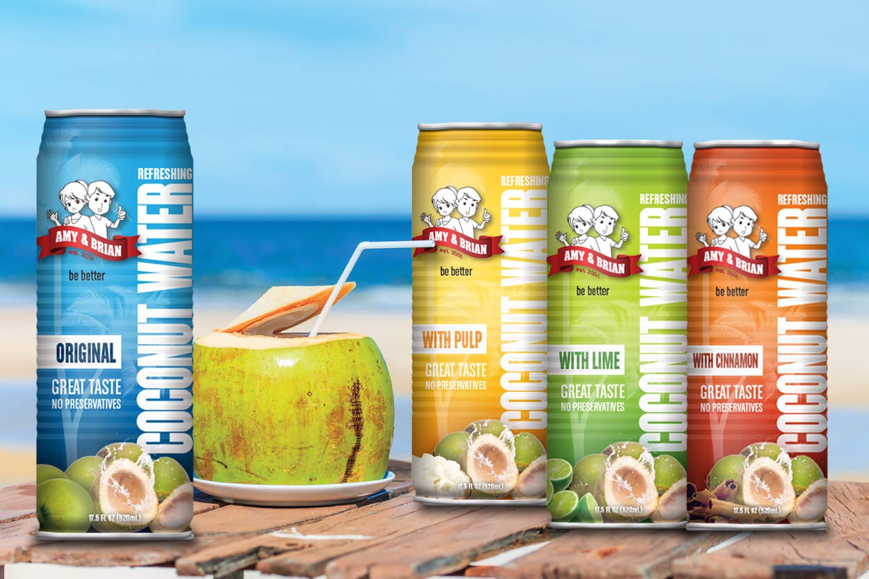 Amy & Brian coconut water closeup texture showing clarity and smoothness