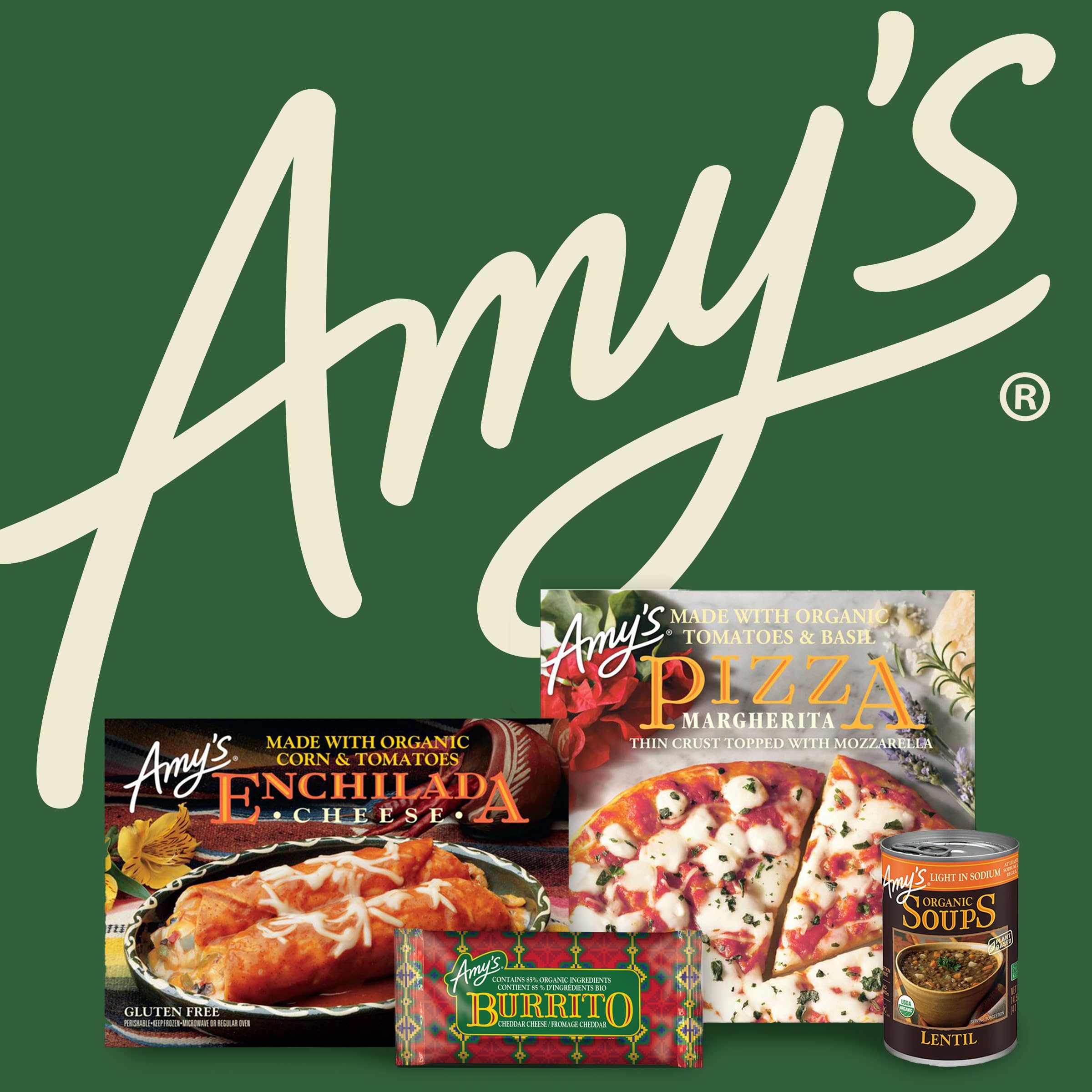 Amy's label with organic and Non-GMO seals showing trusted certifications