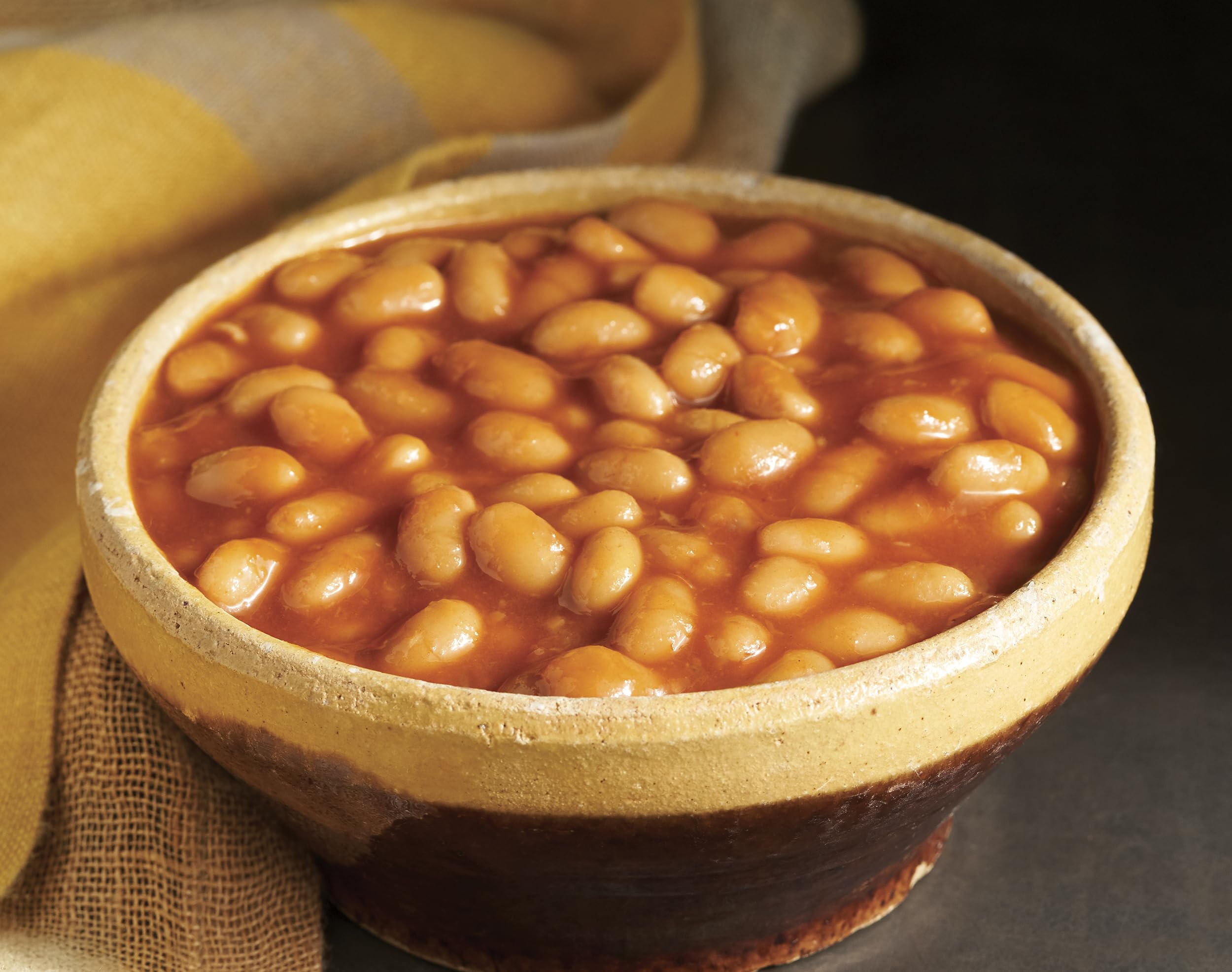 Amy's close-up of beans and sauce texture highlighting hearty mouthfeel
