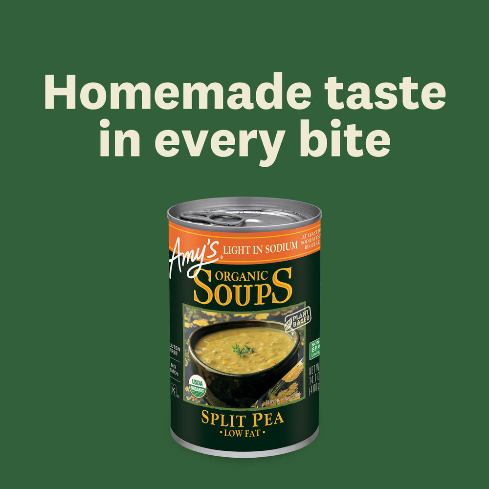 Amy's close-up of split pea texture highlighting wholesome plant protein