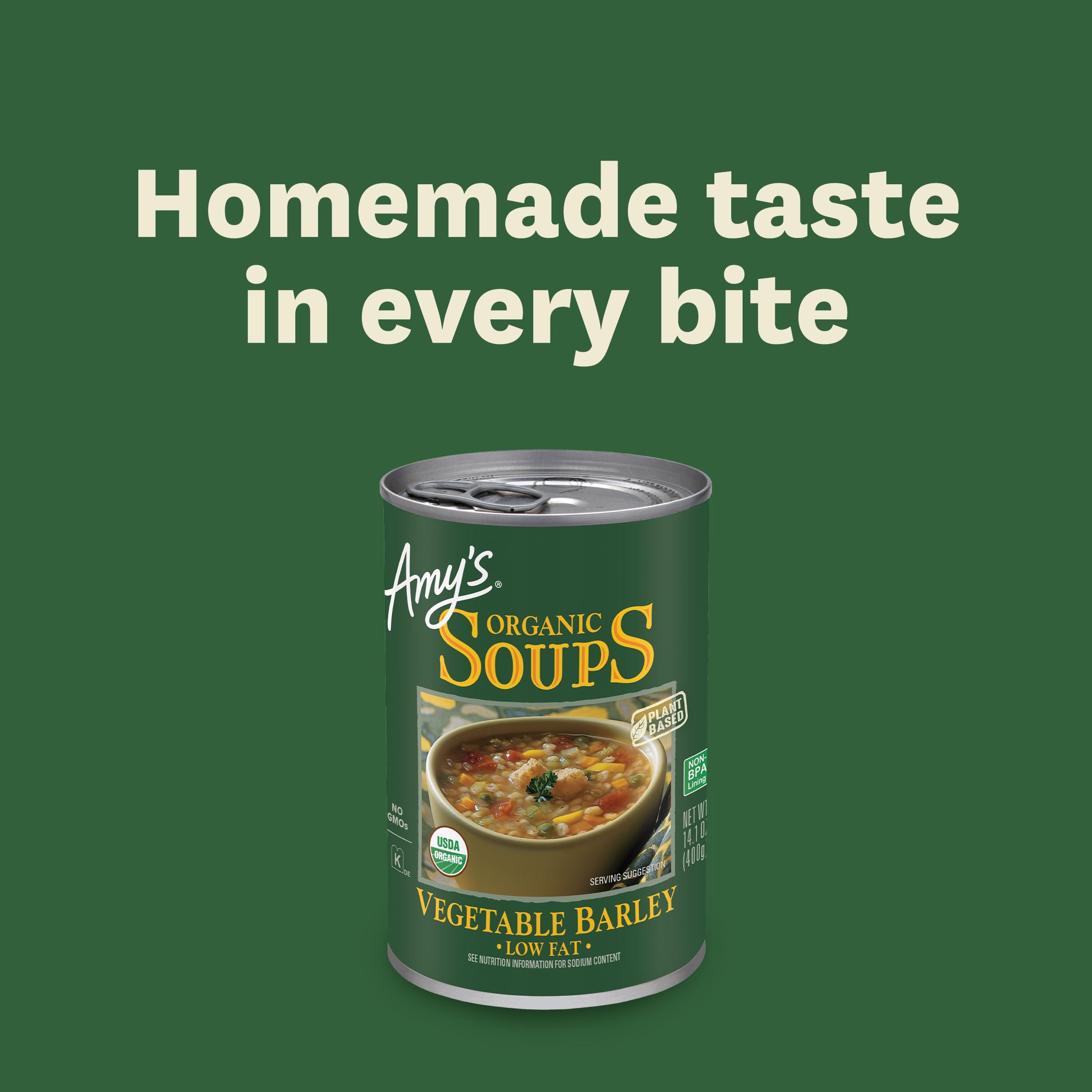 Amy's soup served in a bowl ready to eat for a warm satisfying meal