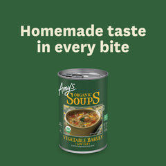 Amy's soup served in a bowl ready to eat for a warm satisfying meal