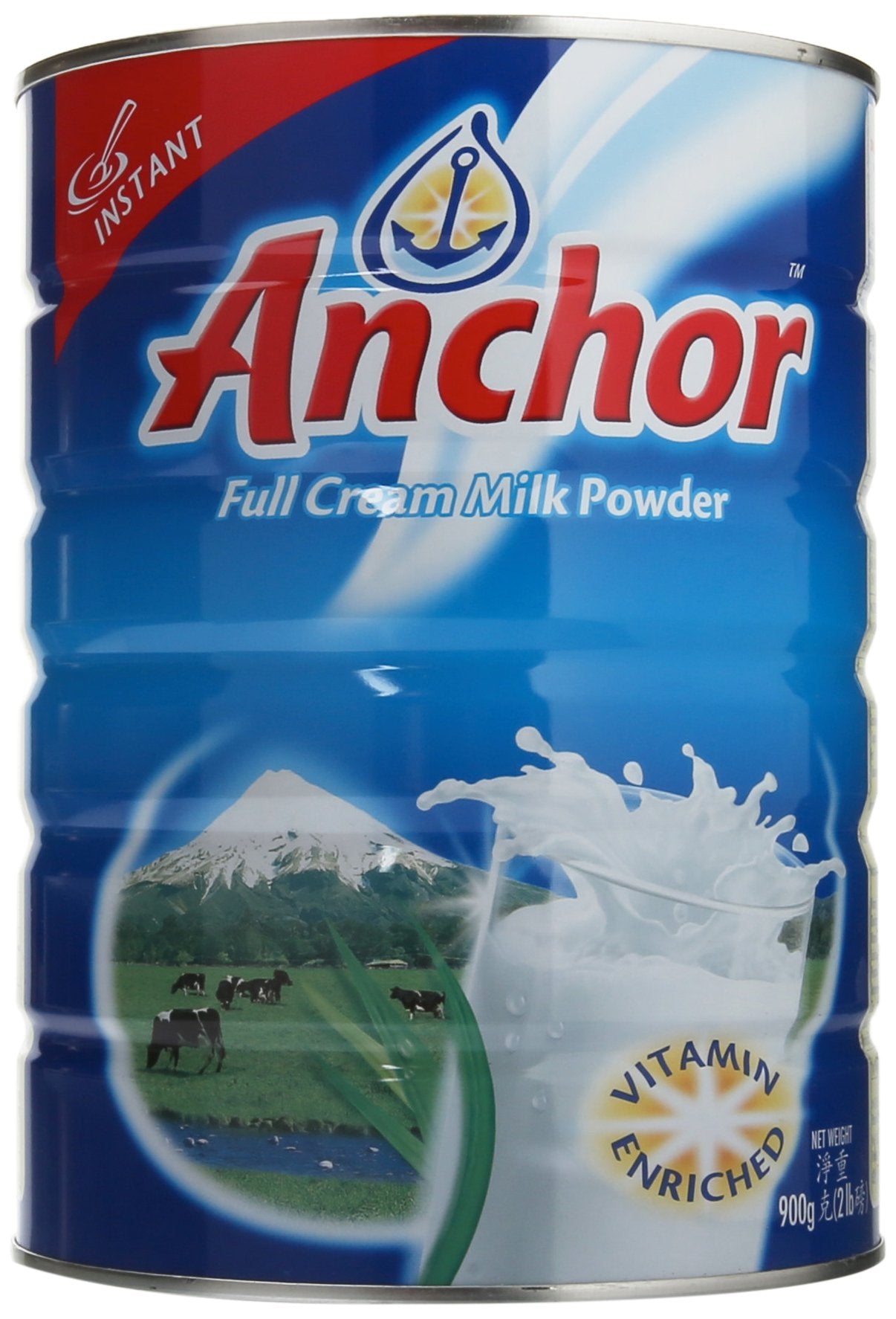 Anchor tin front view showing label and size, clear pantry-ready benefit