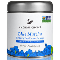 Ancient Choice front packaging showing tin and foil bag, sustainable storage benefit