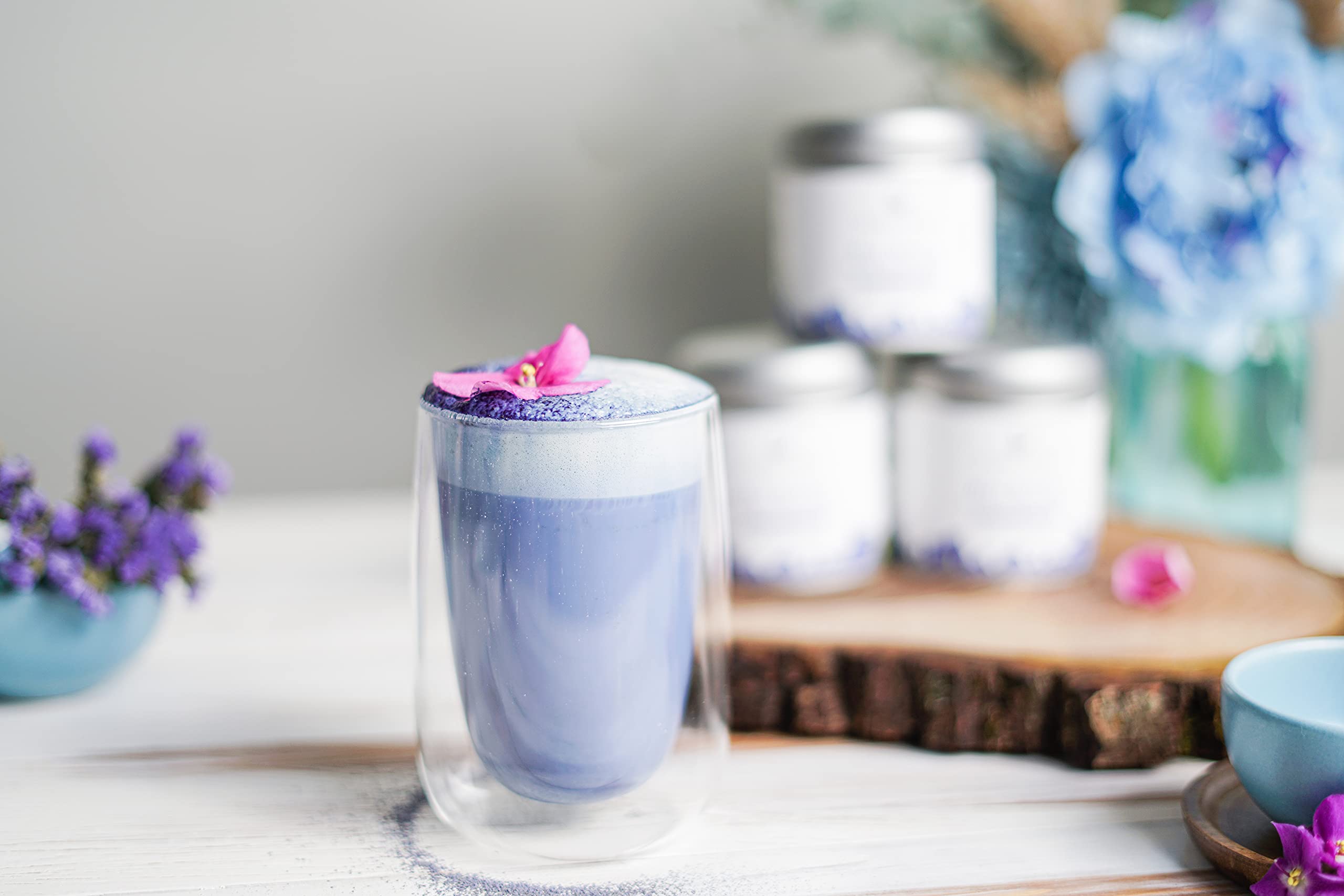 Ancient Choice powder with lemon showing purple color change, visual recipe versatility