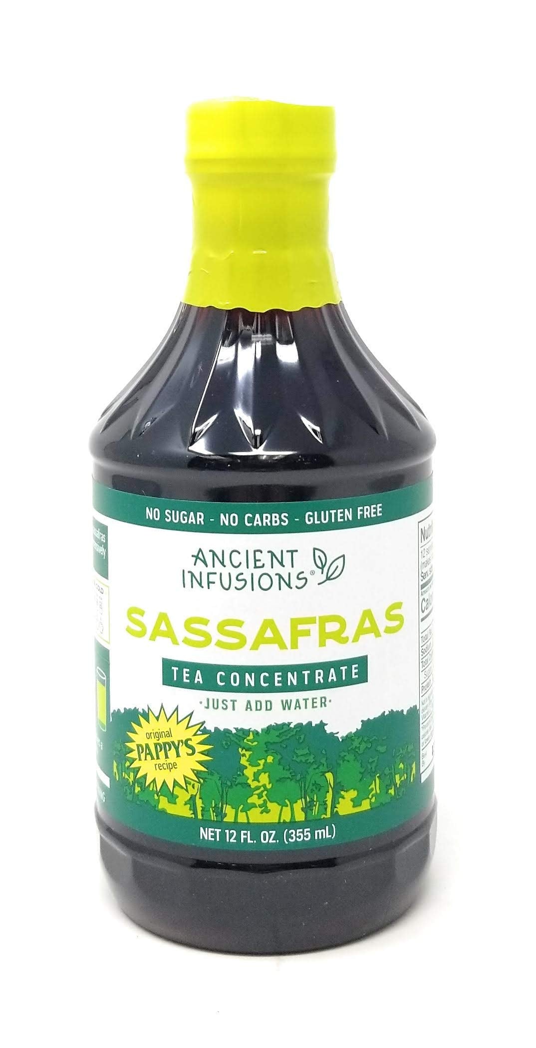 Ancient Infusions front packaging showing six 12-ounce bottles and convenience