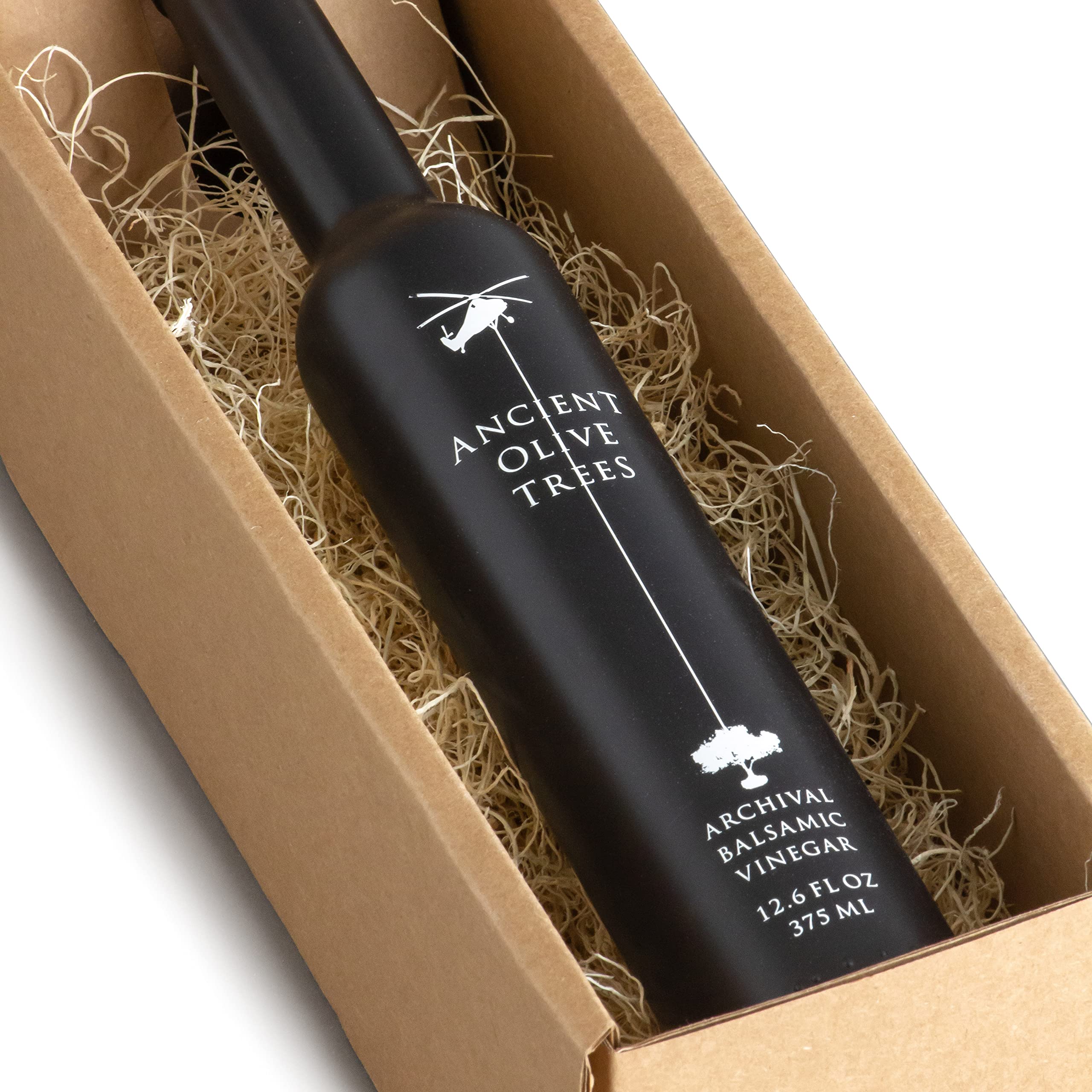 ANCIENT OLIVE TREES label close-up highlighting Aceto Balsamico di Modena IGP