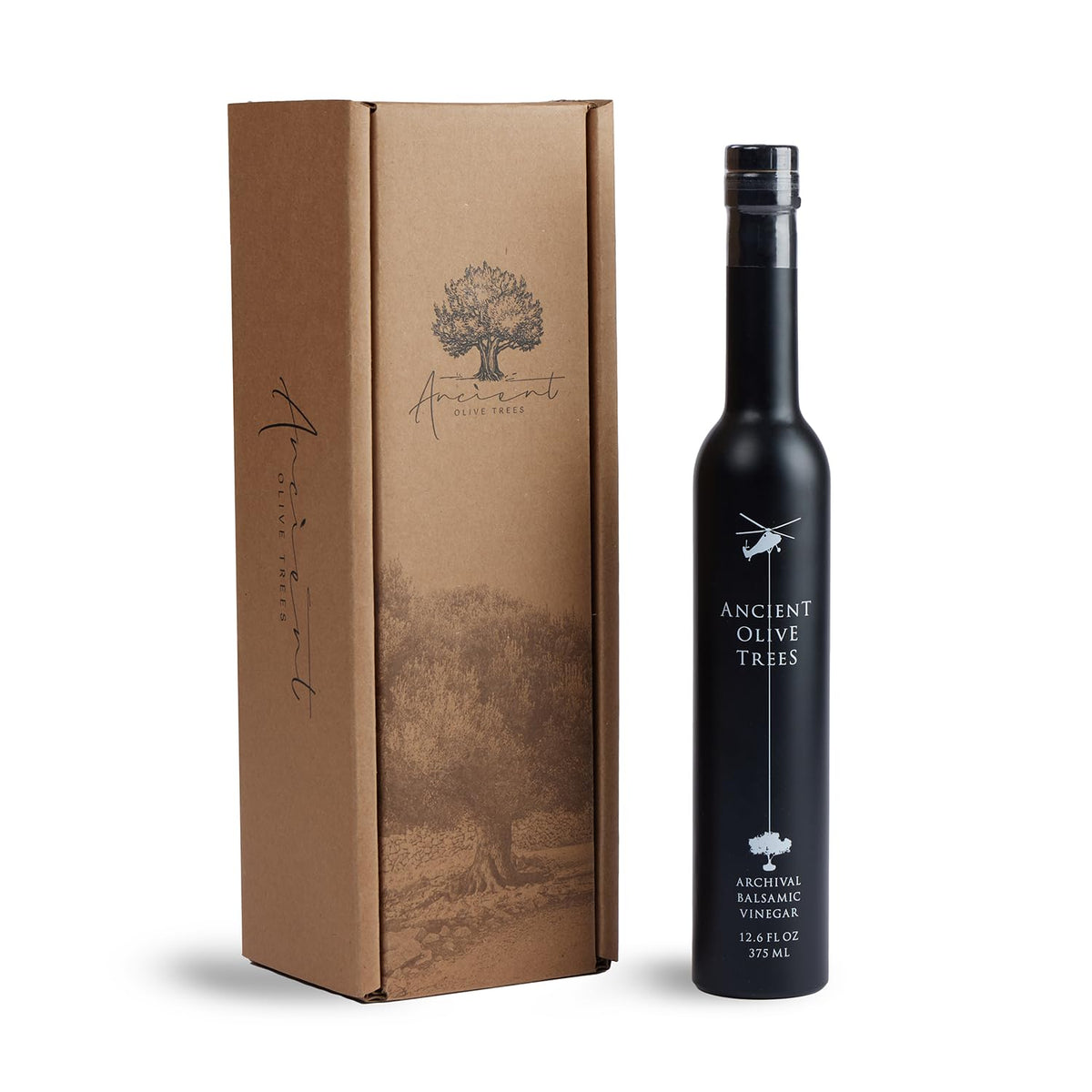 ANCIENT OLIVE TREES front bottle view showing elegant packaging and quality