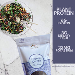 Andean Foods cooked black quinoa in bowl offering visual contrast benefit