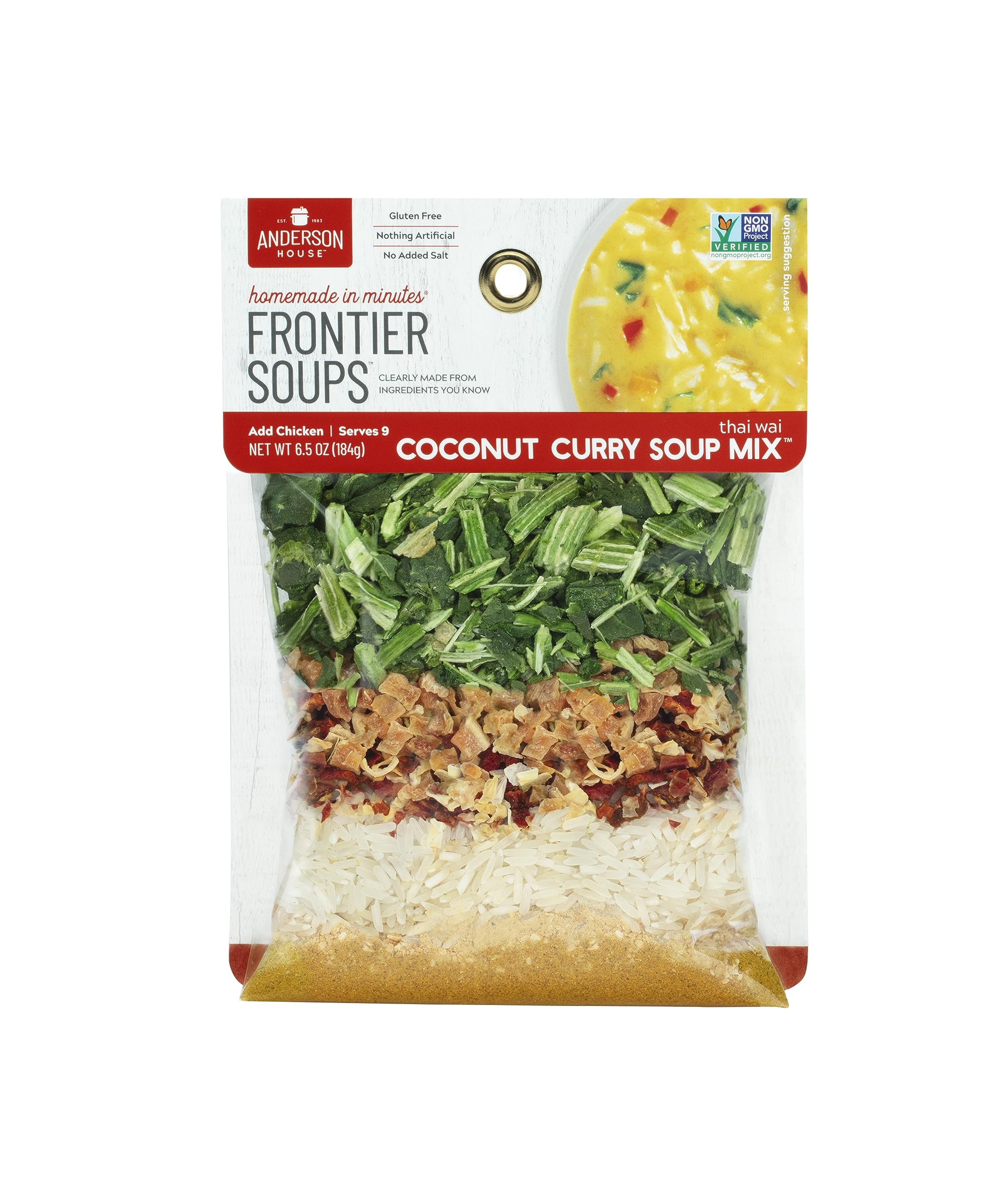 Anderson House Thai Wai Coconut Curry front packaging showing brand and two-pouch benefit