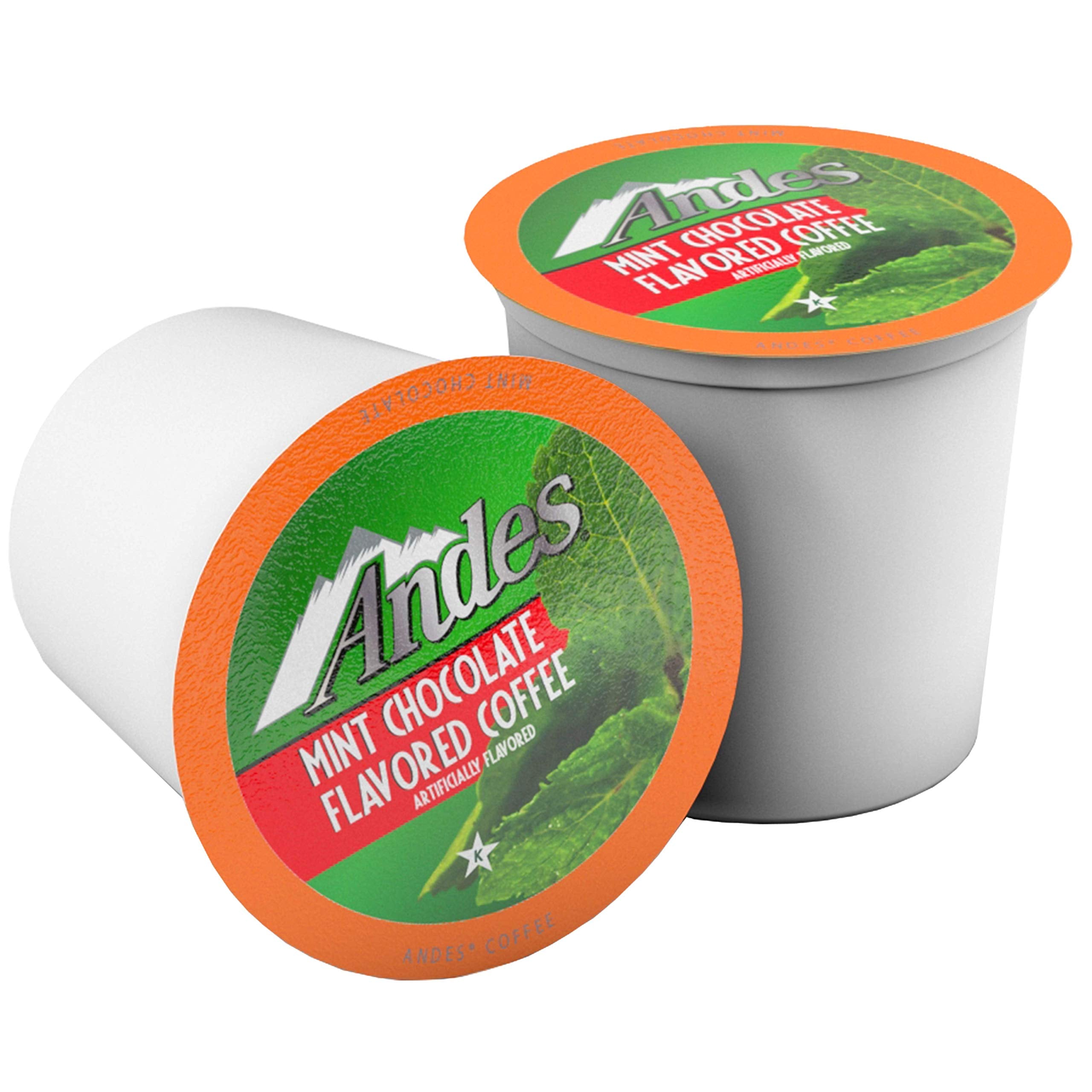 Andes brewed cup of chocolate mint coffee steaming and ready to enjoy