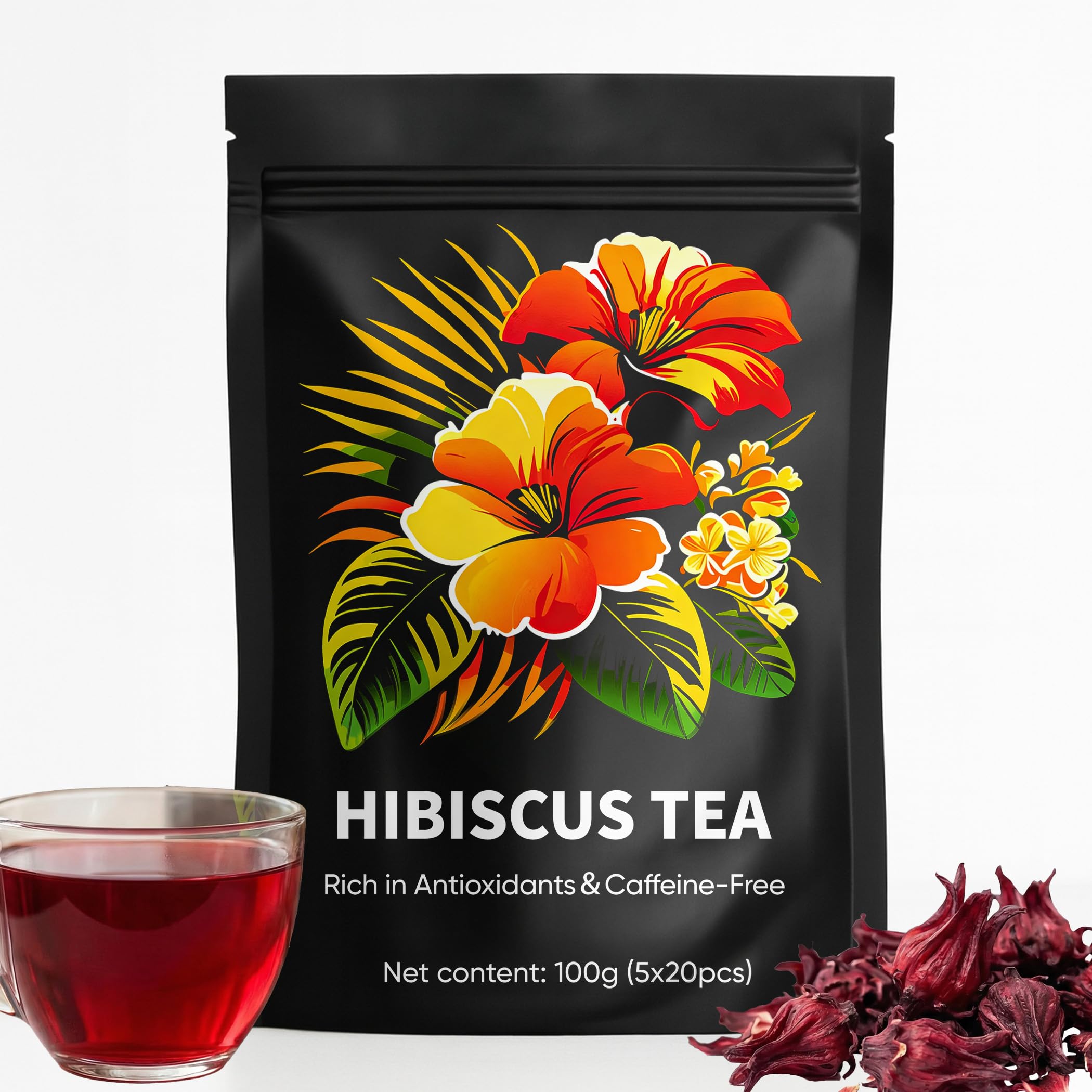 Andonisus front packaging showing 20 tea bags and product benefits