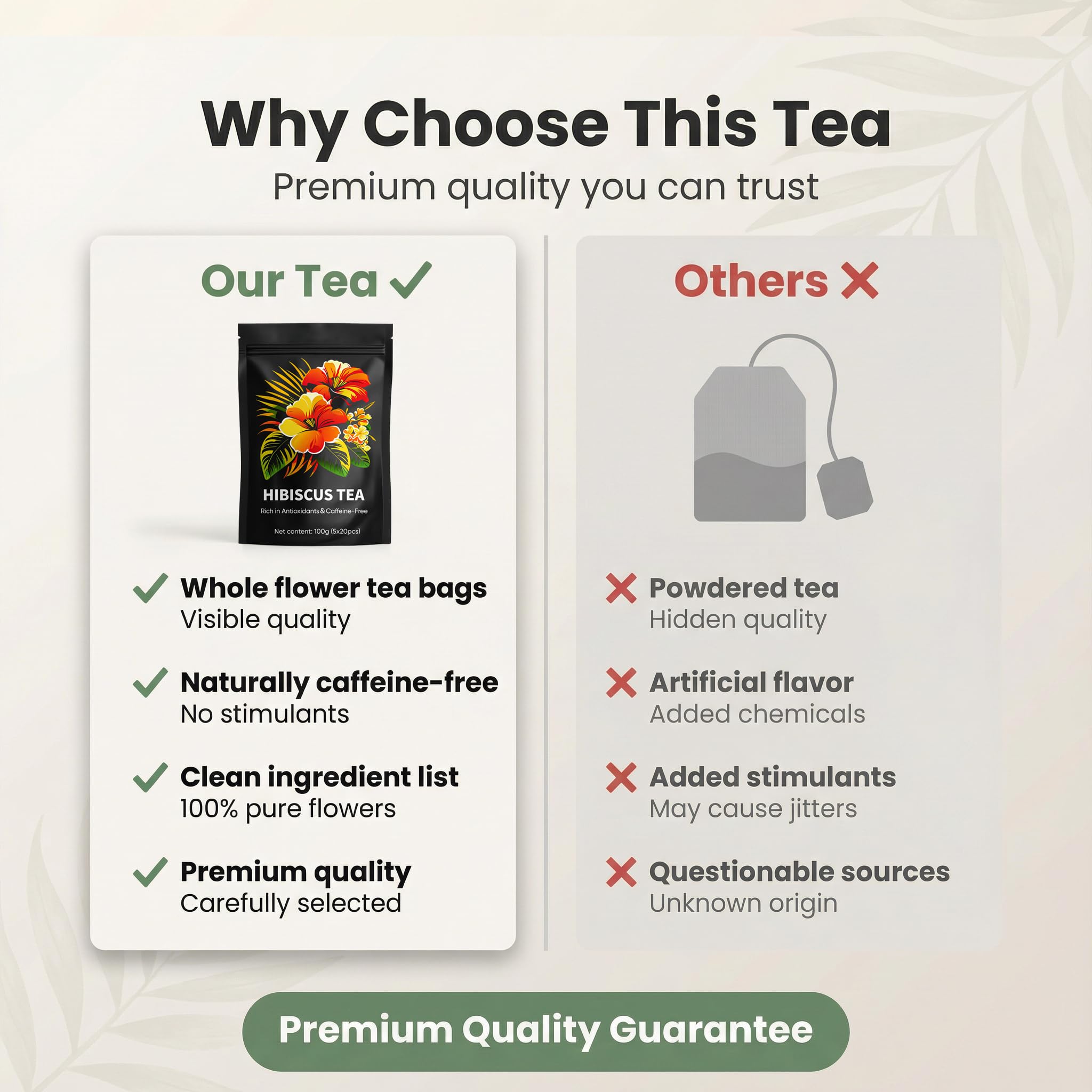Andonisus tea bag steeping in cup demonstrating easy preparation