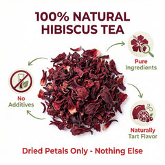 Andonisus triangular tea bag close-up revealing whole hibiscus petals