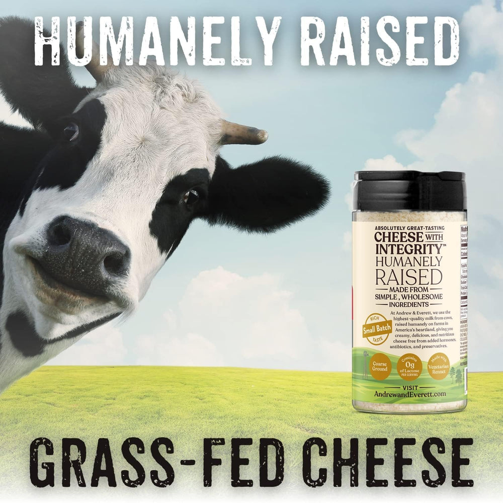 Andrew & Everett label with farm-to-table claims emphasizing traceable, hormone-free milk