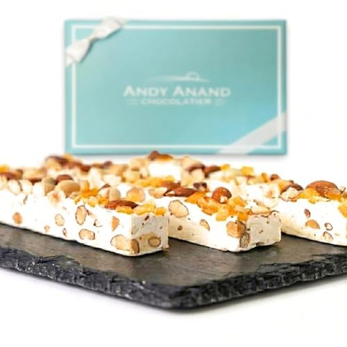 Andy Anand nougat on dessert board paired with coffee for elegant serving idea
