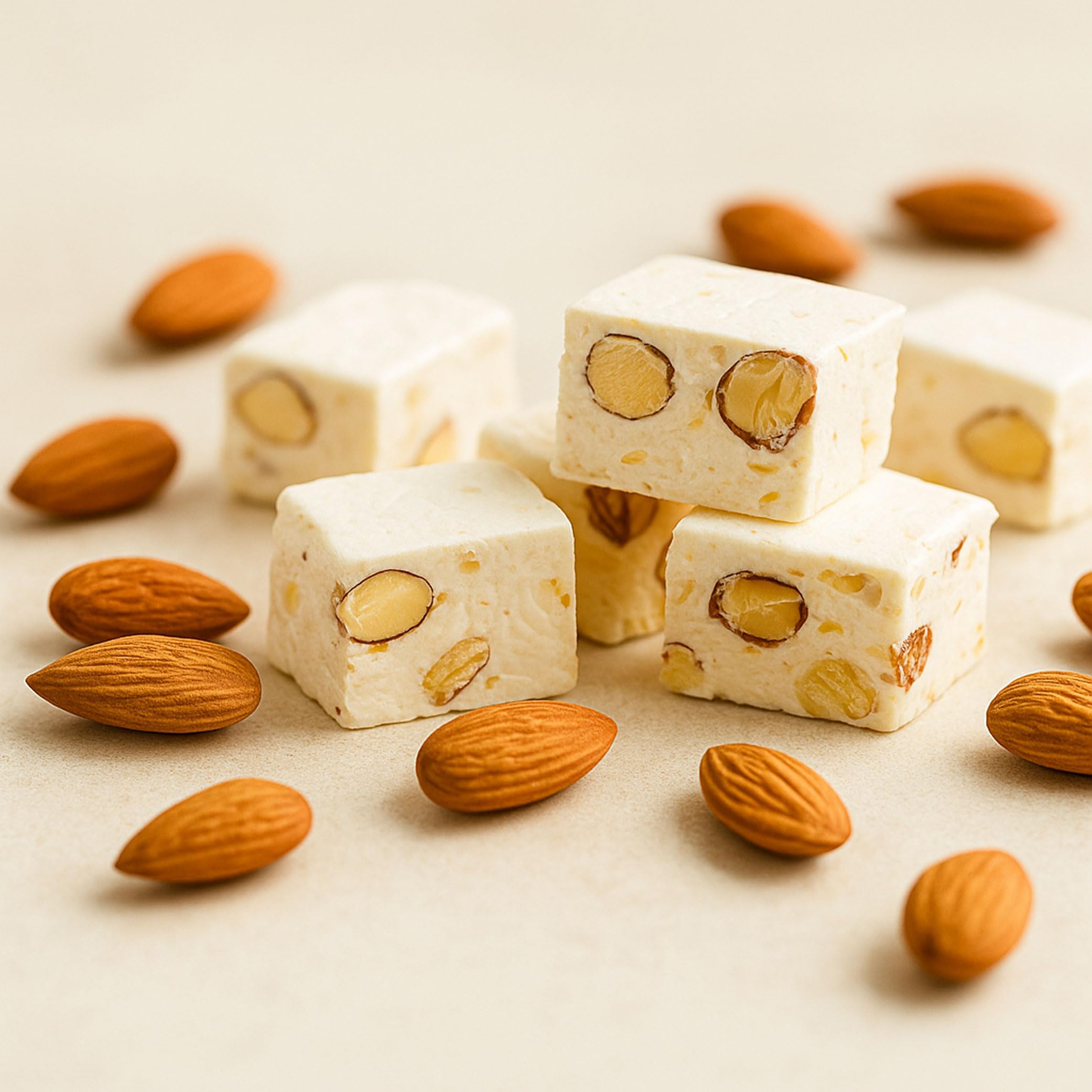 ANDY ANAND soft nougat cross-section highlighting chewy texture