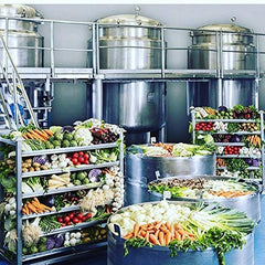 Fresh whole fish and vegetables used by Aneto displayed for ingredient transparency