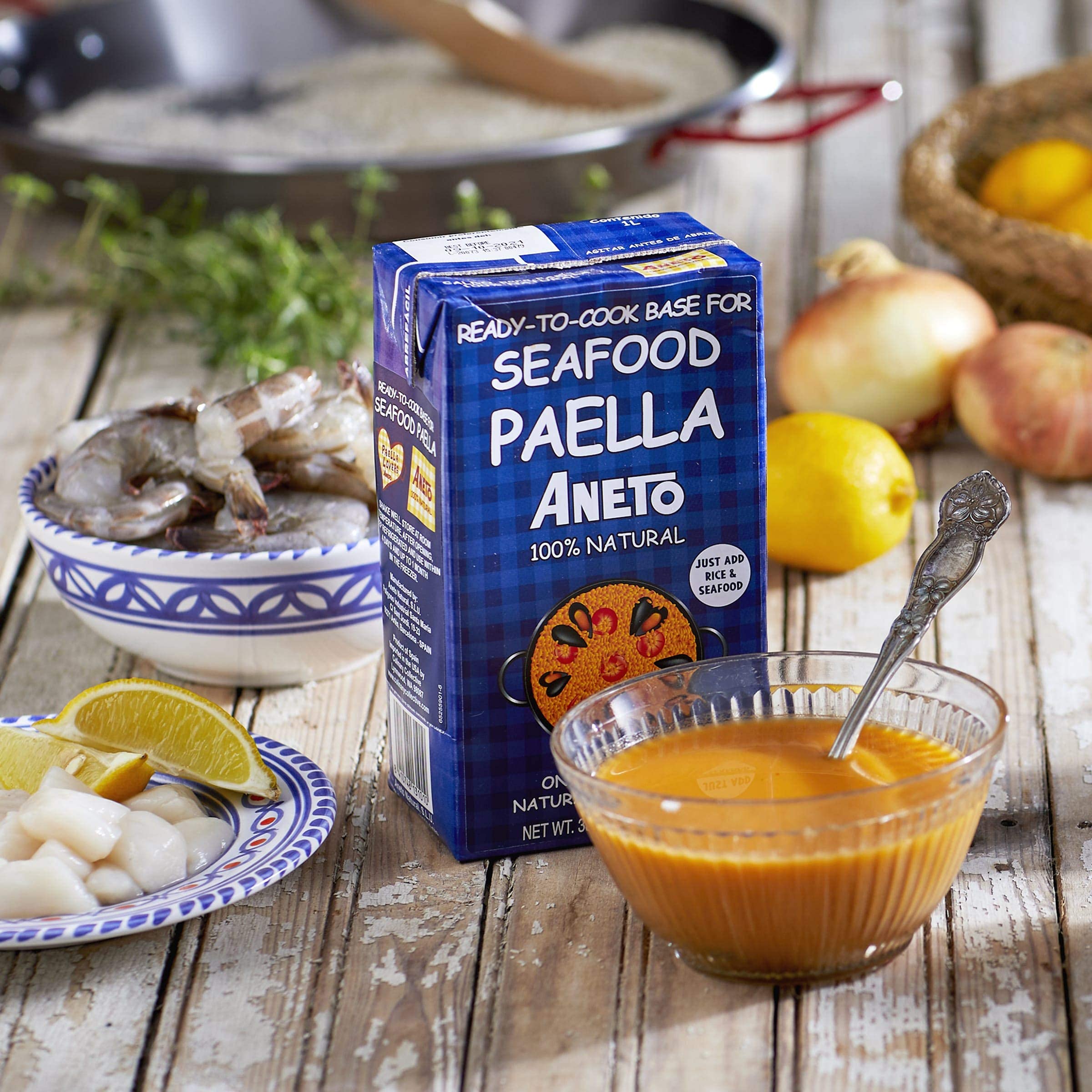 Aneto label close-up showing ingredients and slow-simmer claim for quality