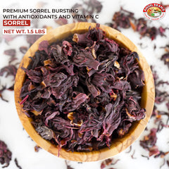 Angel Brand close-up of dried hibiscus petals highlighting vibrant color and texture for flavor
