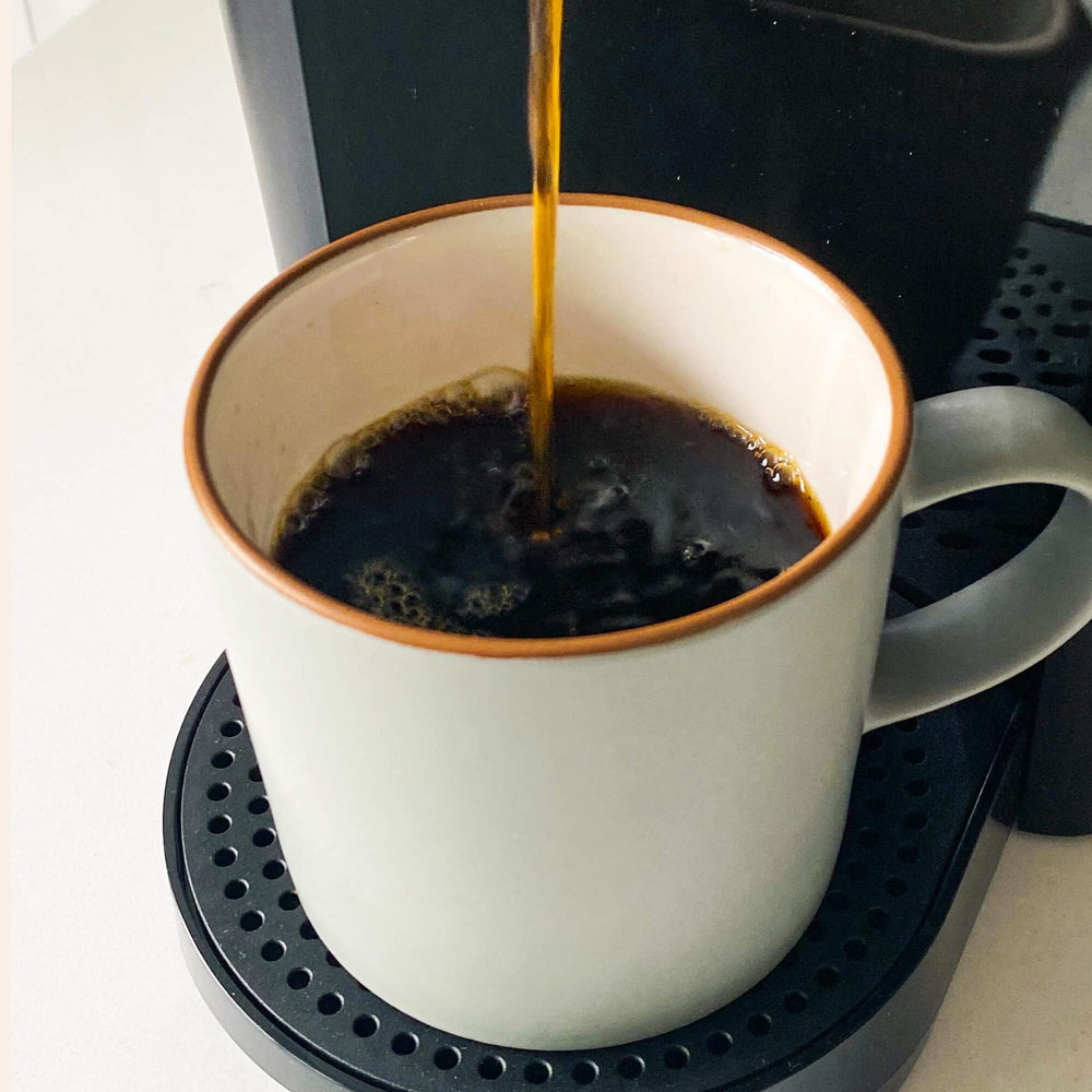 Roast-color detail showing medium roast surface from Angelino's Coffee and consistent small-batch quality