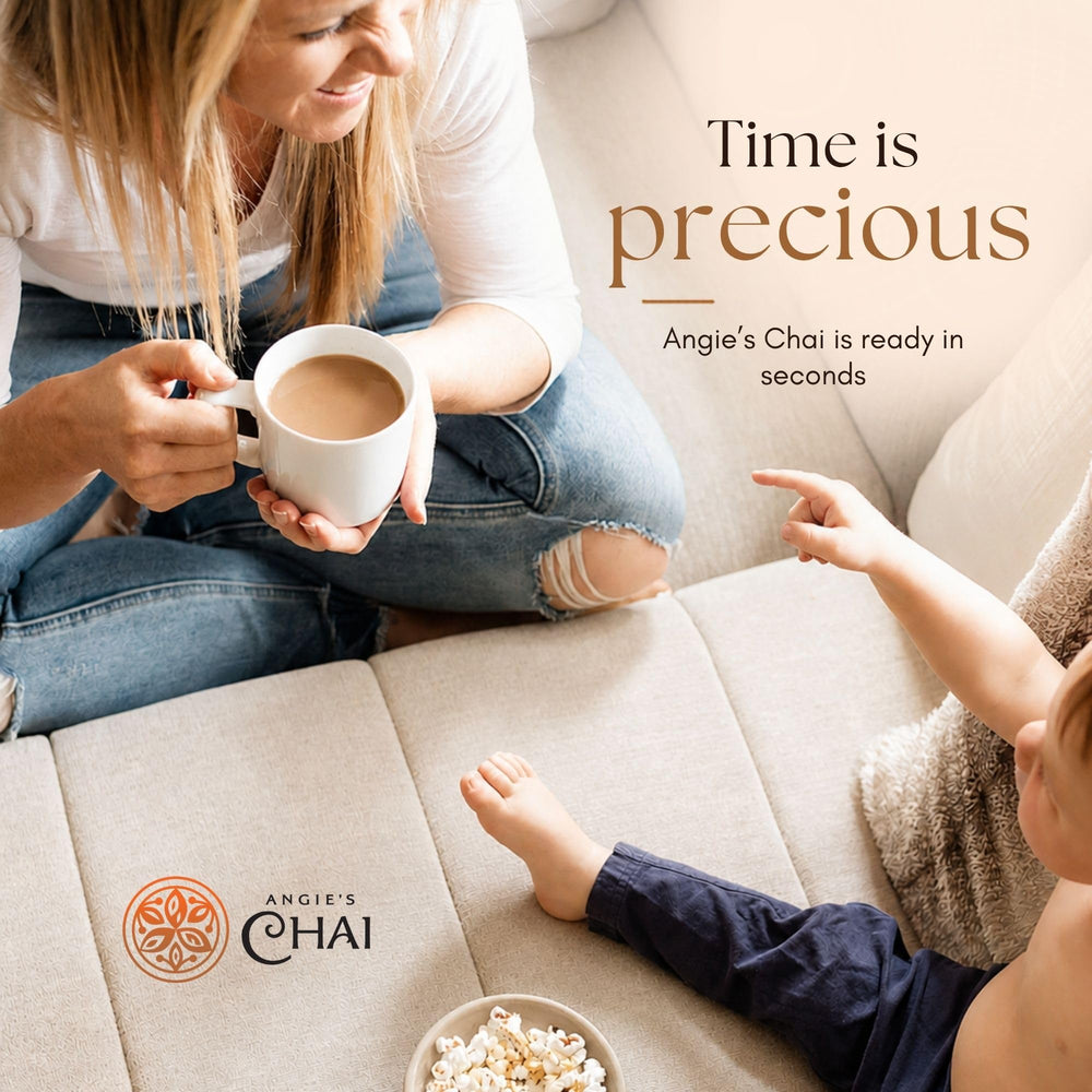 Angie's Chai spices arranged to show authentic Indian ingredient quality