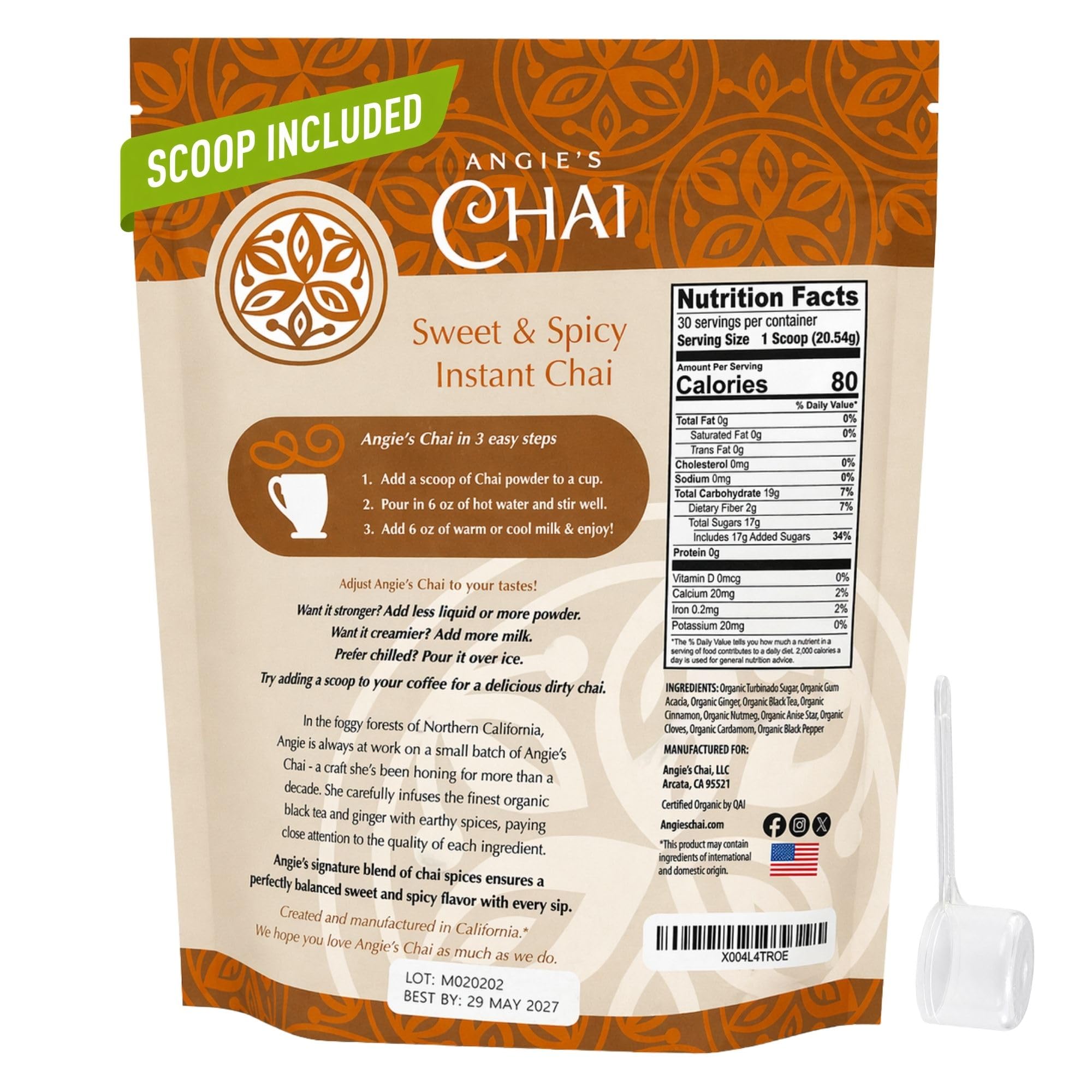 Angie's Chai in kitchen lifestyle scene suggesting quick daily ritual