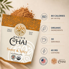 Angie's Chai powder close-up highlighting natural spice texture