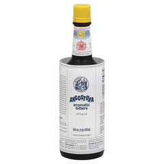 Angostura bottle front view showing label and generous 16 oz size for consistent flavor