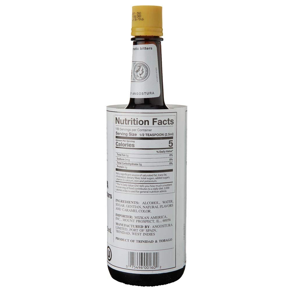 ANGOSTURA close-up of oversized label highlighting product authenticity