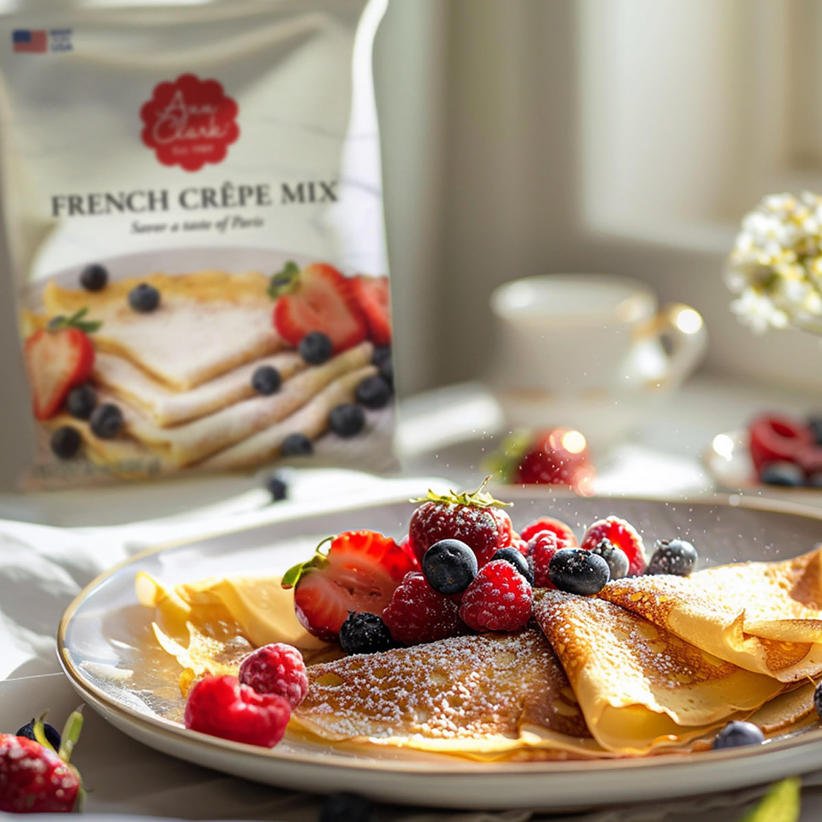 Ann Clark crepe mix front packaging showing brand and 16 oz size for easy storage