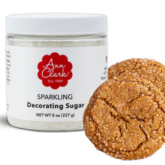 Ann Clark front packaging showing 8 oz jar and clear label delivering reliable sparkle
