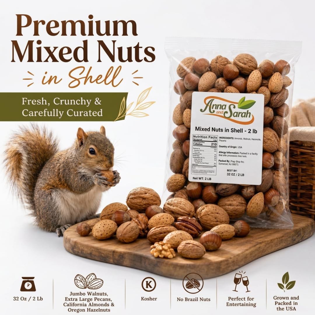 Anna and Sarah almond and hazelnut shell detail showing fresh appearance