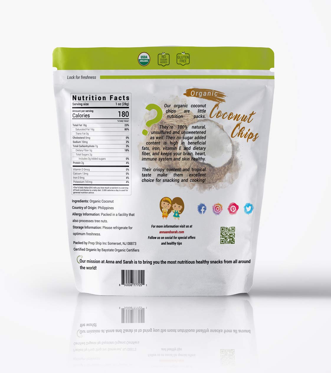 Anna and Sarah coconut chips in baking mix giving texture and visual appeal