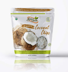 Anna and Sarah close-up of toasted coconut chips highlighting crisp texture