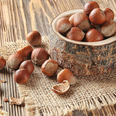 Anna and Sarah cracked hazelnut kernel view showing rich interior