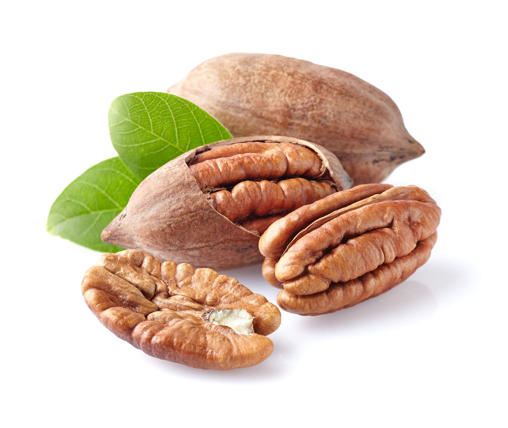 Anna and Sarah handful of unshelled pecans showing portion size