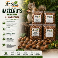 Anna and Sarah cracked hazelnut kernels displayed after shelling, ready to use in recipes