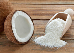 Anna and Sarah medium shredded coconut close texture view showing chew and even cut benefit