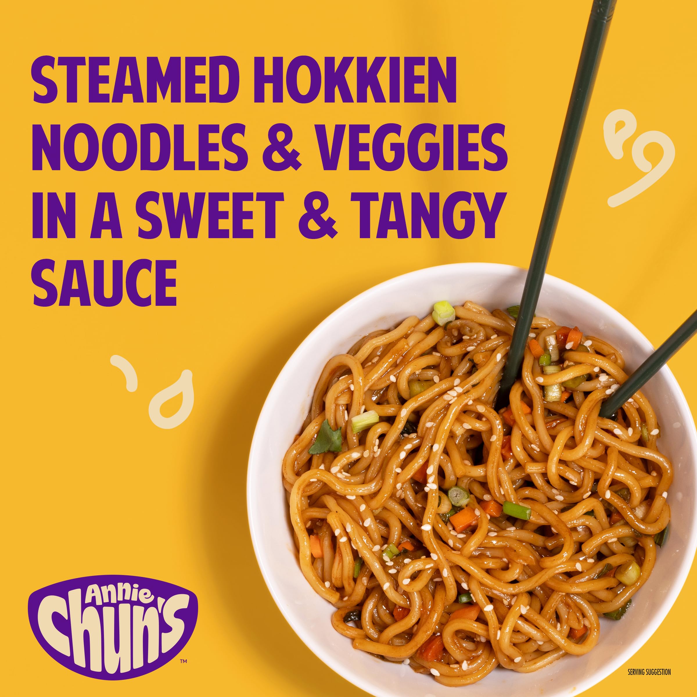 Annie Chun's ingredients display showing vegetables and sauce freshness