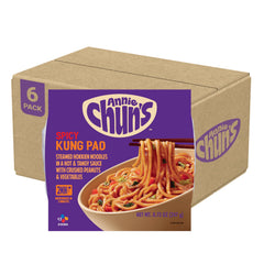 Annie Chun's front packaging showing bowl and spicy Kung Pao branding, convenient meal
