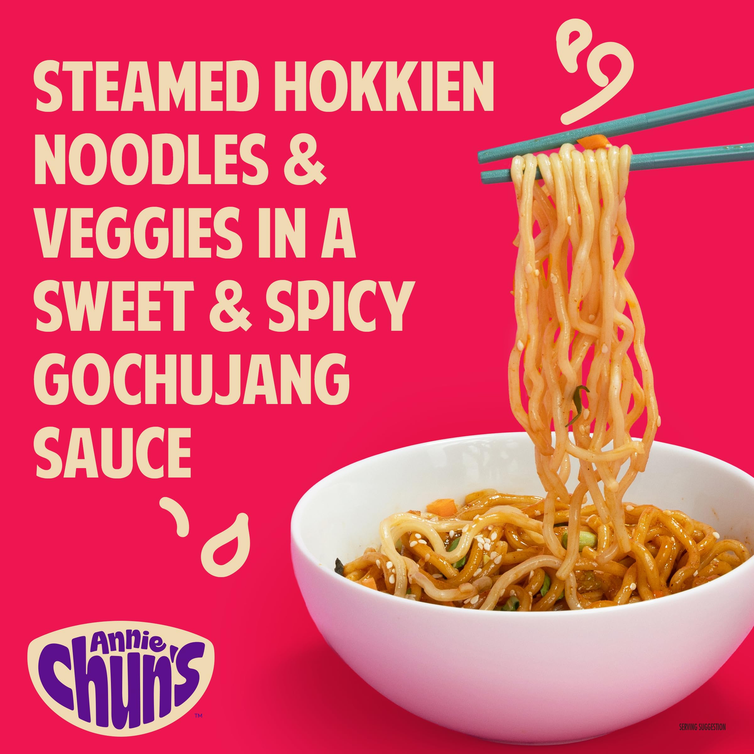Close-up of Annie Chun's Hokkien noodles texture highlighting tender chew