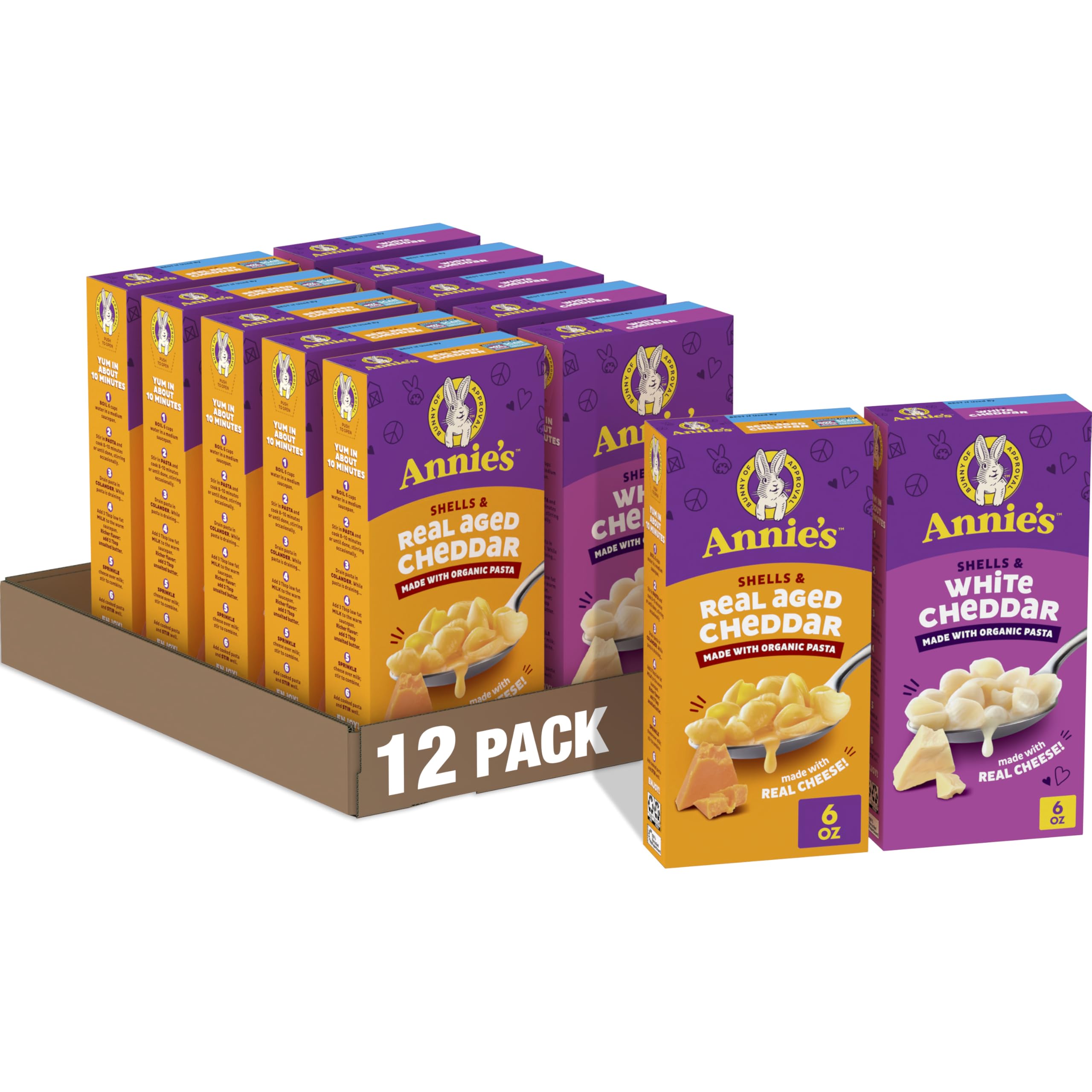 Annie's front packaging variety pack showing organic labeling and convenience