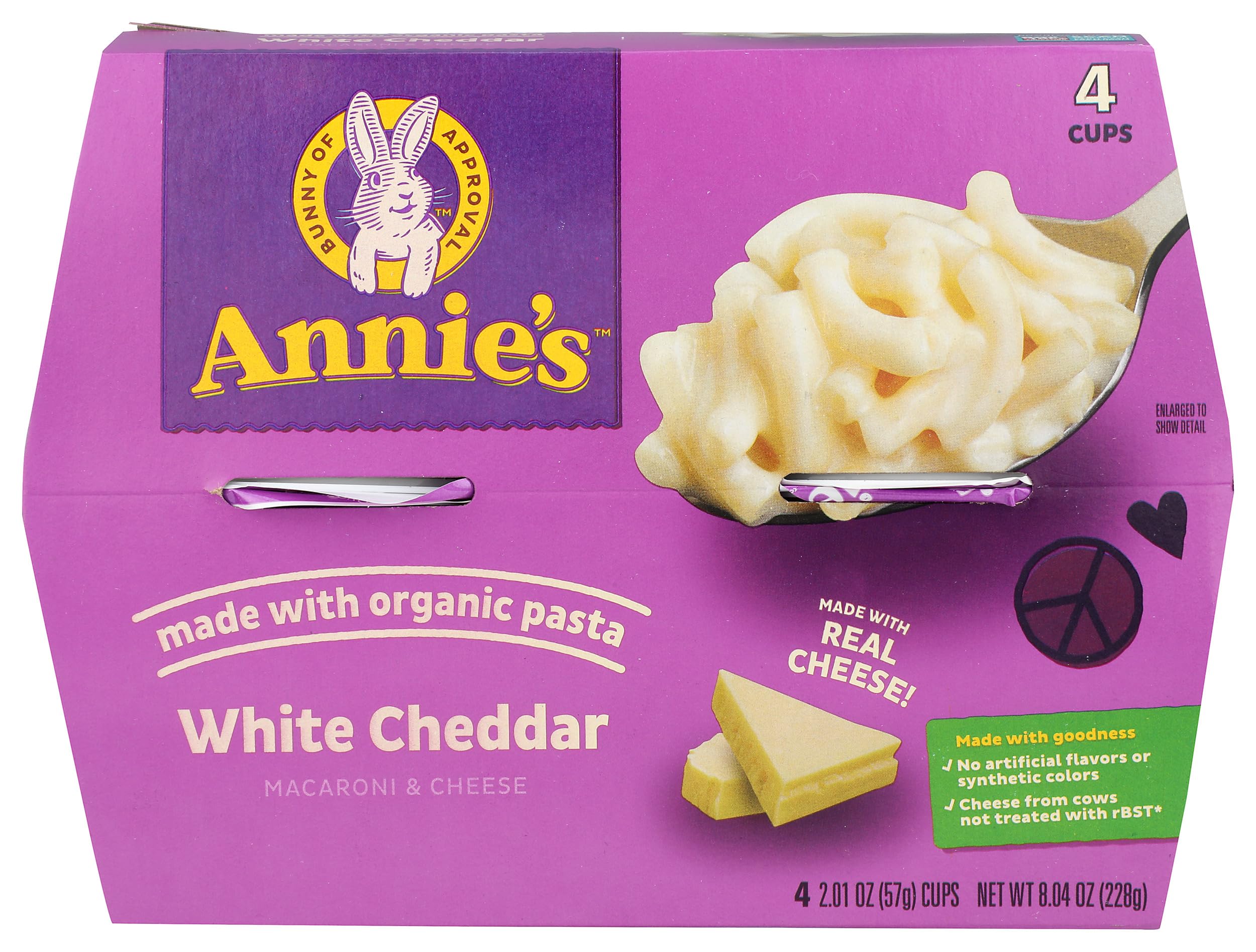 Annie's Homegrown front packaging showing four-box value pack and clear branding, easy pantry choice