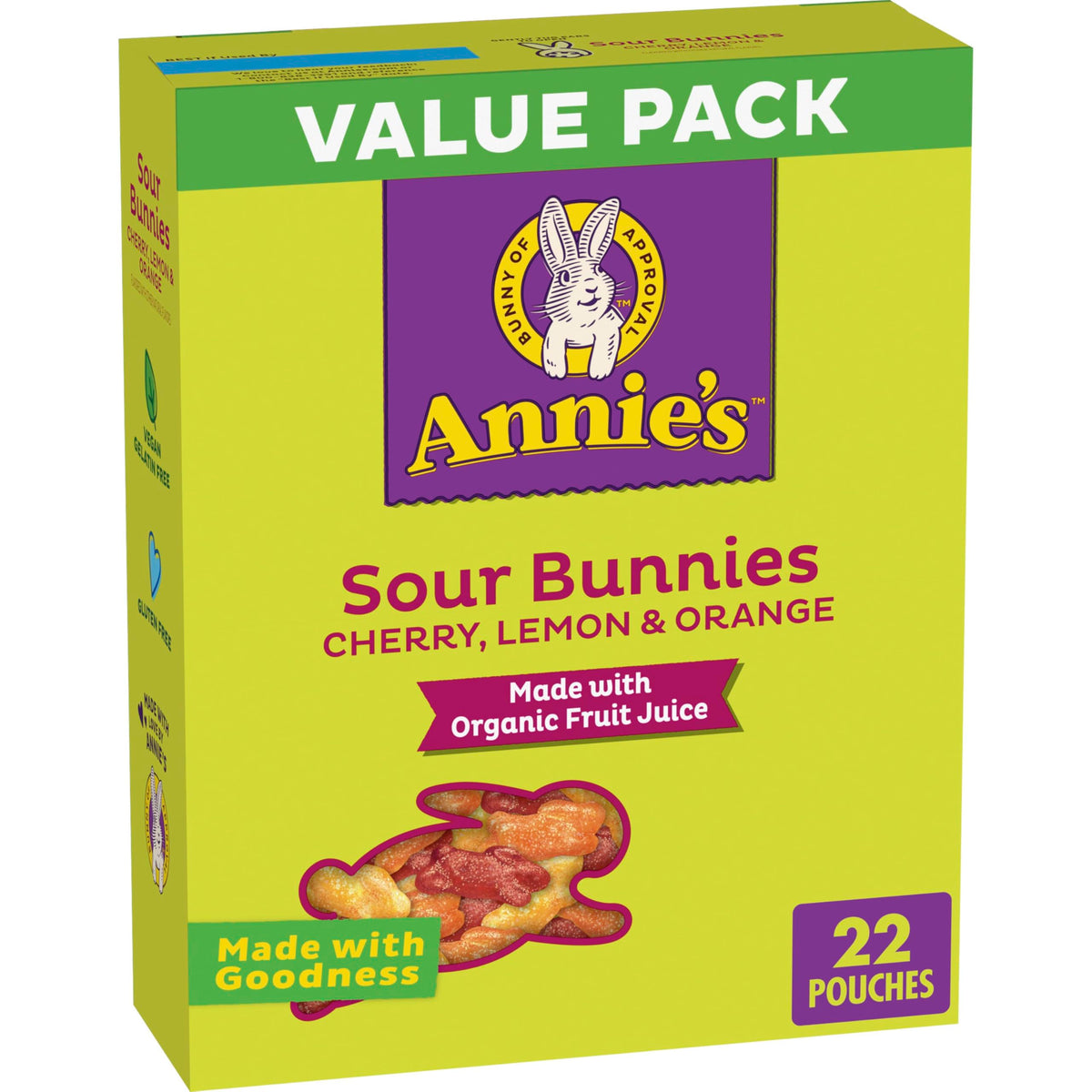 Annie's front packaging showing product and value pack benefits