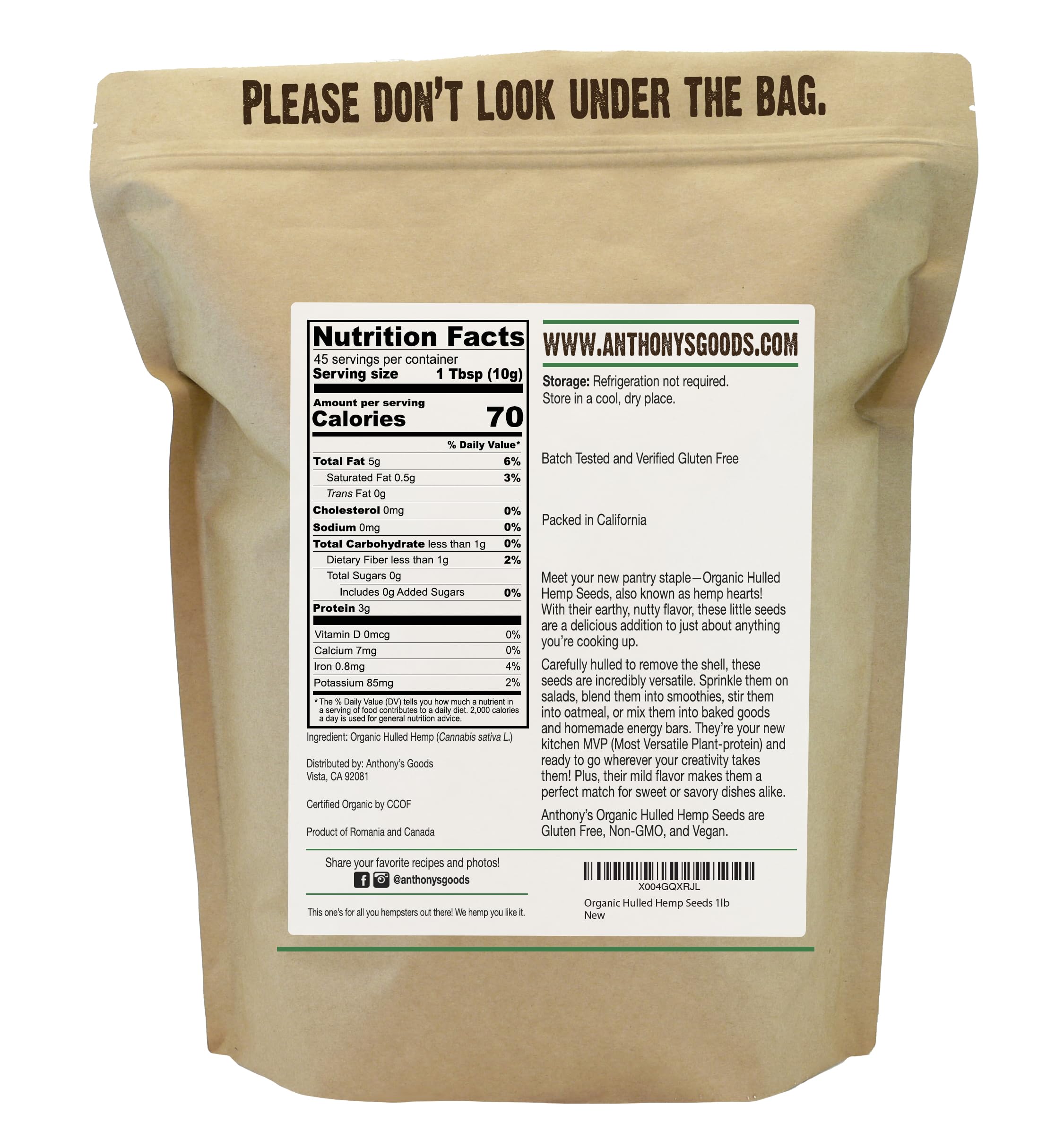 Anthony's close-up of hemp hearts texture highlighting creamy nutty profile