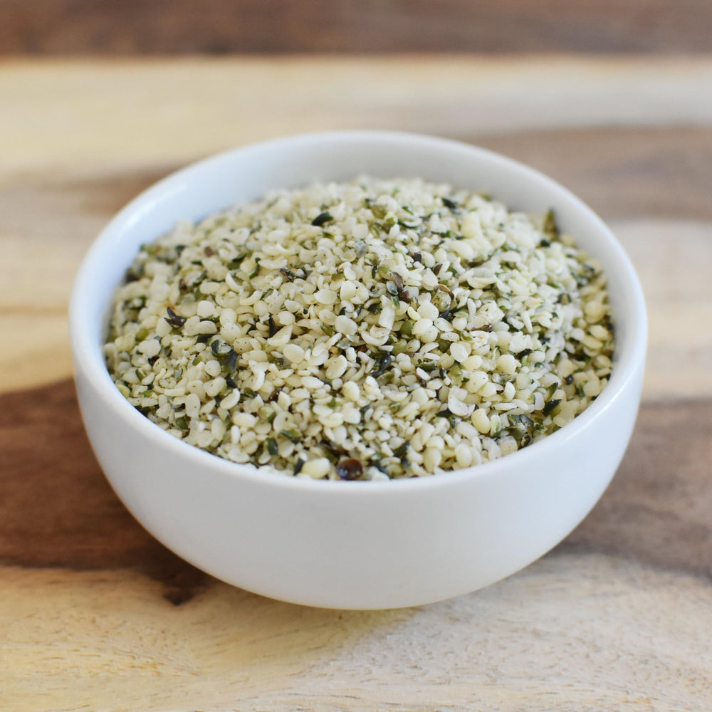 Anthony's hemp hearts in measuring cup showing serving size and portioning