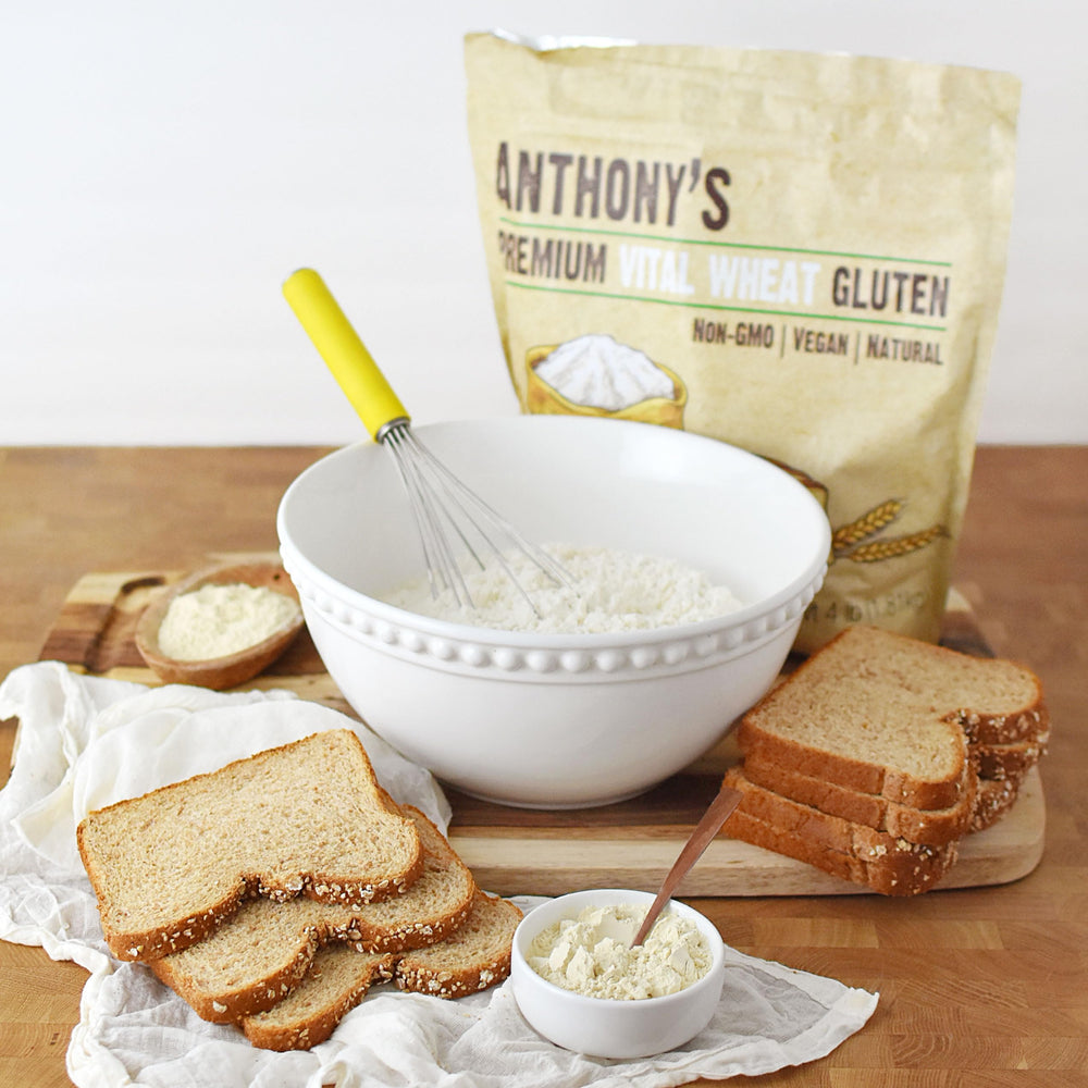 Anthony's 1.5 lb package next to measuring cup to show scale and serving size
