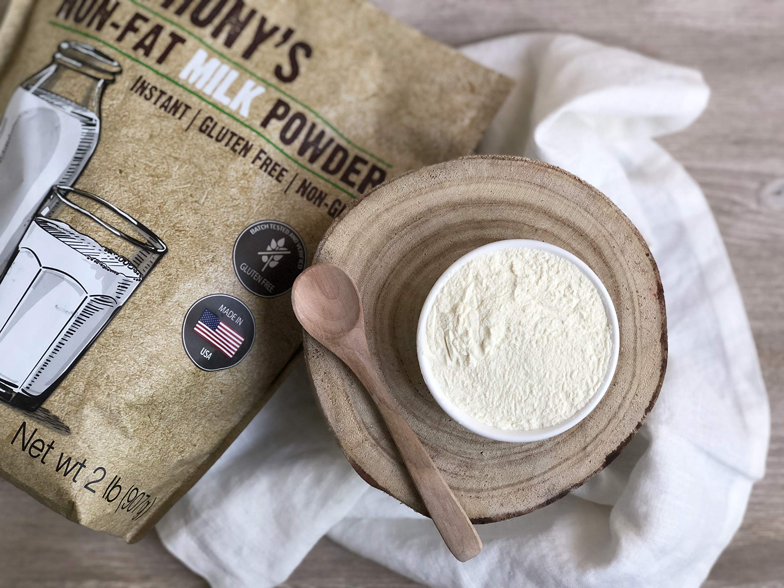 Anthony's sprinkled powder in baking bowl for consistent recipes